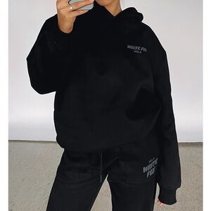 White Fox Black Hoodie